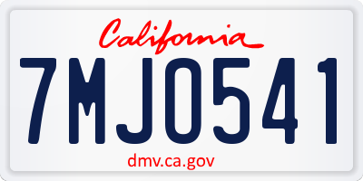 CA license plate 7MJO541