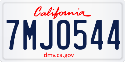 CA license plate 7MJO544