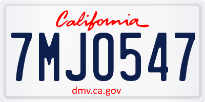 CA license plate 7MJO547