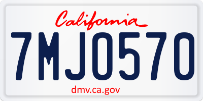 CA license plate 7MJO570