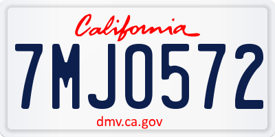 CA license plate 7MJO572