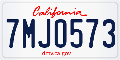 CA license plate 7MJO573