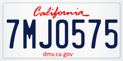 CA license plate 7MJO575