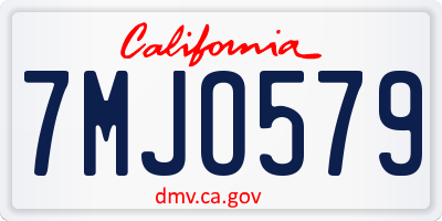 CA license plate 7MJO579