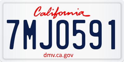 CA license plate 7MJO591