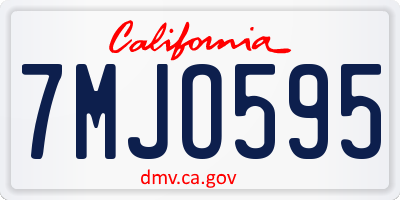 CA license plate 7MJO595