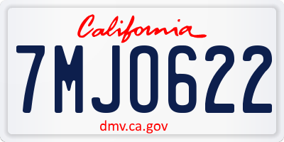 CA license plate 7MJO622