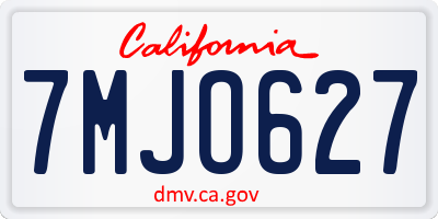 CA license plate 7MJO627