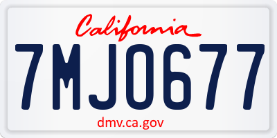 CA license plate 7MJO677