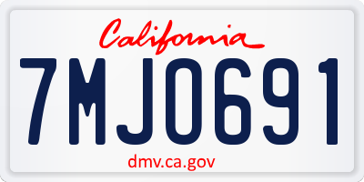 CA license plate 7MJO691