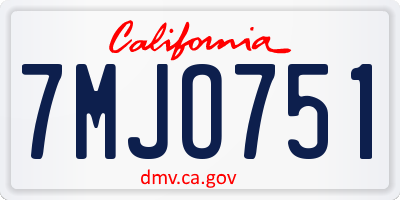 CA license plate 7MJO751