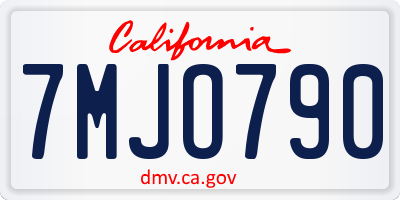 CA license plate 7MJO790