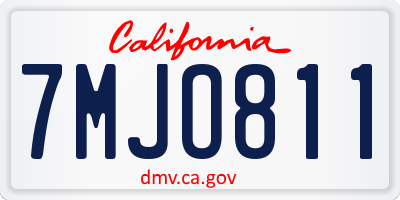 CA license plate 7MJO811