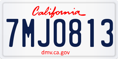 CA license plate 7MJO813