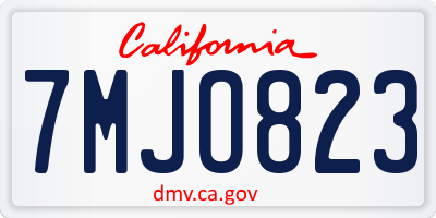 CA license plate 7MJO823