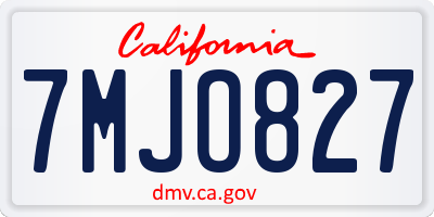 CA license plate 7MJO827