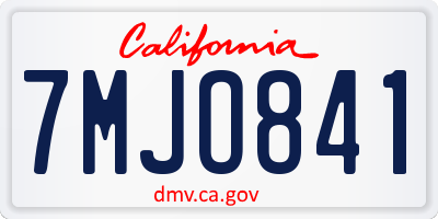 CA license plate 7MJO841