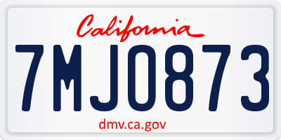 CA license plate 7MJO873