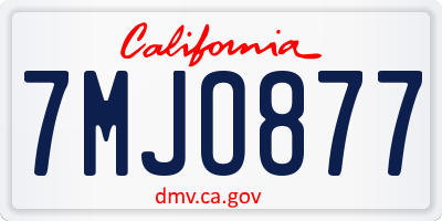 CA license plate 7MJO877