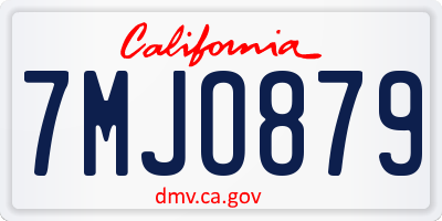 CA license plate 7MJO879