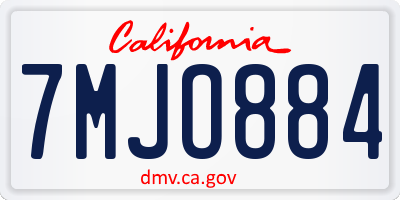 CA license plate 7MJO884