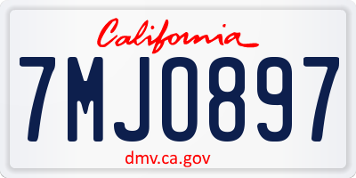 CA license plate 7MJO897