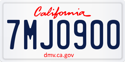 CA license plate 7MJO900