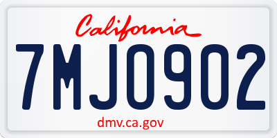 CA license plate 7MJO902