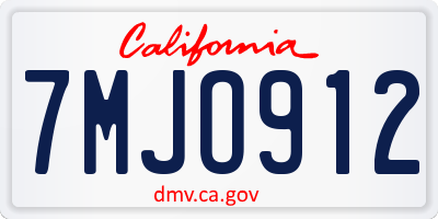 CA license plate 7MJO912