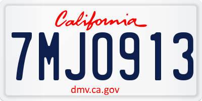 CA license plate 7MJO913