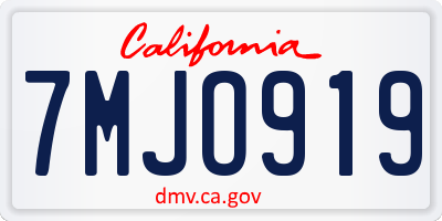 CA license plate 7MJO919