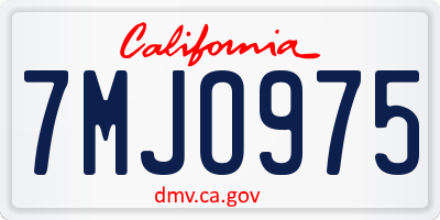 CA license plate 7MJO975