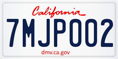 CA license plate 7MJP002