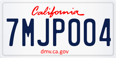 CA license plate 7MJP004