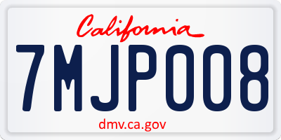 CA license plate 7MJP008