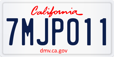 CA license plate 7MJP011