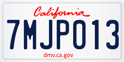 CA license plate 7MJP013