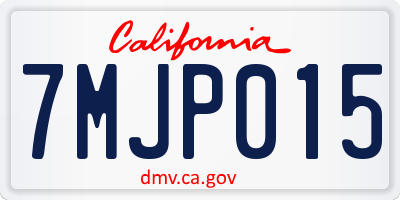 CA license plate 7MJP015