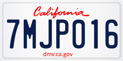 CA license plate 7MJP016