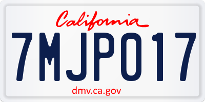 CA license plate 7MJP017