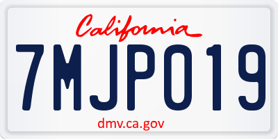 CA license plate 7MJP019