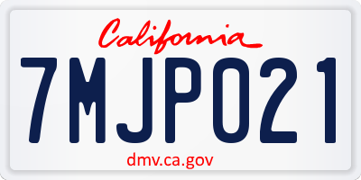 CA license plate 7MJP021