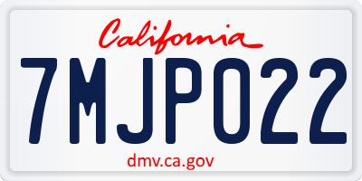 CA license plate 7MJP022