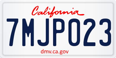 CA license plate 7MJP023