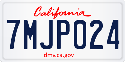 CA license plate 7MJP024