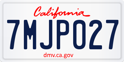 CA license plate 7MJP027