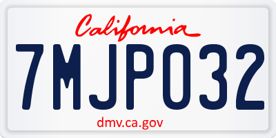 CA license plate 7MJP032