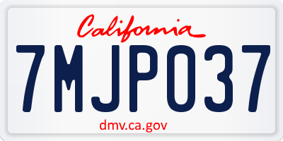 CA license plate 7MJP037