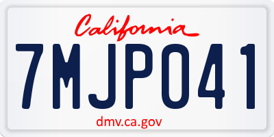 CA license plate 7MJP041