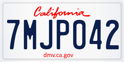 CA license plate 7MJP042